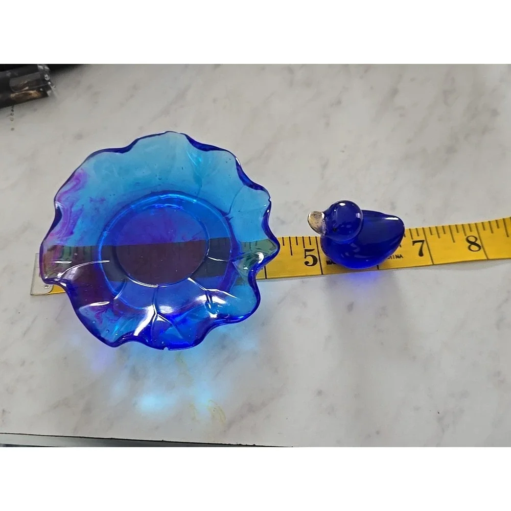 Handmade Resin Duck In Pond Blue Dish‎ 677